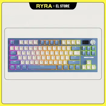 RYRA-Gaming-84-Key RGB Drahtlose Mechanische Tastatur Mit Bildschirm, Hot-Swap 3-Modus 2.4 G/BT5.0 Gamer Tastatur Für Laptop Pc Gamer