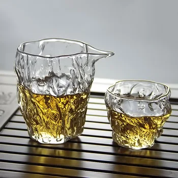 Tee Glas Tasse Wärme-beständig Hammer Muster Transparent Glas Wein Whiskey Glas Tasse für Bar Party Geschenk japanischen Sake Cup