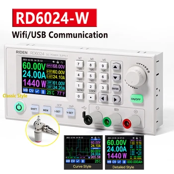 RD6024 RD6018 60V 24A USB Farbe Display Bildschirm DC Einstellbare Schritt-Down Spannung Bench Power Supply Buck Converter Data Storage