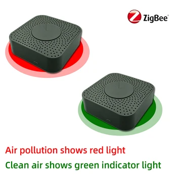 Tuya Zigbee Smart 5 In 1 Air Box Formaldehyd VOC CO2 Temperatur Feuchtigkeit Sensor Automation Alarm Detektor Für Smart Leben