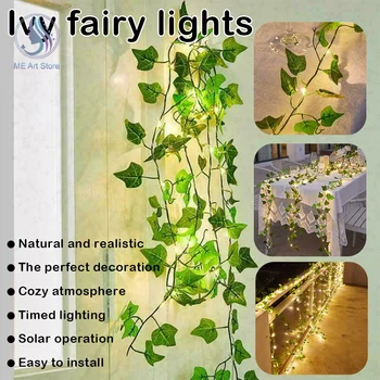 LED Solar Powered Ivy Fairy String Lights Garden Outdoor Wand Zaun Licht 50 100 LED Solar Lichter Maple Leaf Garland Solar Lampe