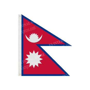 Nepal Flag, National Graphic Benutzerdefinierte Gedruckt Hängen Banner-Design Outdoor Sport Polyester Welle Abdeckung Ösen 3X5FT 90X150CM