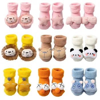 Baby Socken Karikatur Tier Socken Für Mädchen Jungen Nicht-slip Warmen Boden Socken Baumwolle Kleinkind Baby Weihnachten Socken Für Neugeborene Geschenk