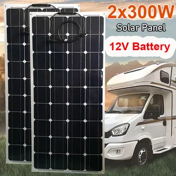 600W 300W Solar Panel Kit Gebühr für 12V Batterie PET 18V Flexible Solar Cell Energy Ladegerät für Camping Auto RV Boot Hause im Freien