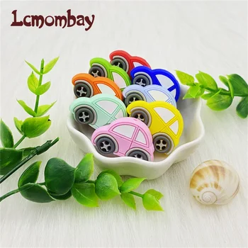10/pcs Mini Auto Silikon Perlen Baby Beißring Perlen Kinderkrankheiten Spielzeug Zubehör BPA Frei Nagetiere Kauen Spielzeug
