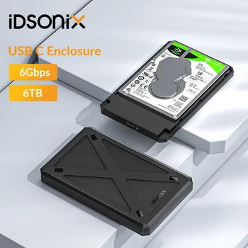 iDsonix 2,5 Zoll HDD Gehäuse SATA SSD Festplatte Fall USB Typ C zu SATA3.0 6gbit / s Externe HDD Fall für PC Laptop Data Storage