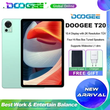 DOOGEE T20 Tablet PC mit 10,4-Zoll-2K-TÜV-Zertifizierte Display-8GB+256GB Octa Core Widevine L1 Vier Hi-Res-Lautsprecher 8300mAh Registerkarte 
