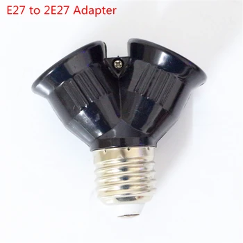 1Pcs Schwarz Feuerfeste Material E27 ZU 2E27 Socket Base LED Bulb Converter Splitter Adapter E27 zu 2 E27 Lampe Halter Konverter