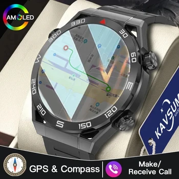 2023 GPS Smart Uhr Männer 1,5-Zoll-HD Großen Display Hallo-Fi Stimme rufen Kompass NFC IP68 Wasserdichte EKG Smartwatch Für Huawei IOS