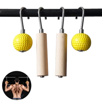 1 paar Pull Up Power Ball Griff Holz Klettern Bar Hand Griffe mit Haken Kabel Maschine Griffe Heben Fitness Training Zubehör