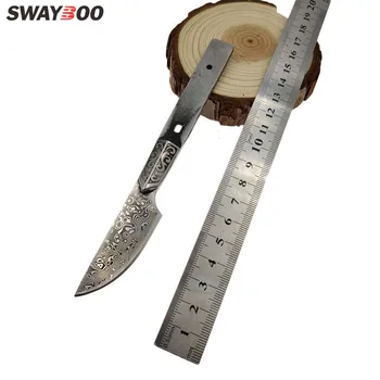 Swayboo Damaskus Stahl 67 Schicht VB67A Tee Nadel Gerade Messer Bille Klinge Semi-finished Diy Self-defense Überleben Messer