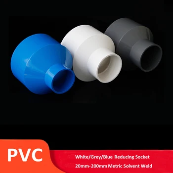 1Pcs PVC Reduziermuffe 20,25,32,40,50,63,75,90,110 mm Metric Solvent Weld Druck Rohr Fitting Anschluss Aquarium Bewässerung
