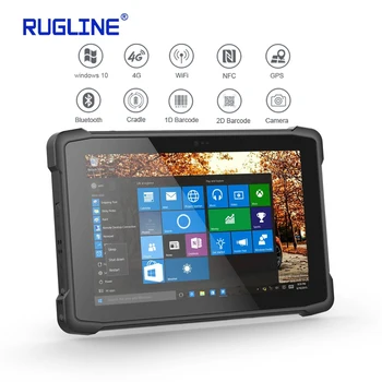 RUGLINE Windows 10 Rugged Wasserdicht Stoßfest Mit 2D Scanner NFC GSM/4G 10 Zoll Industrie Tablet Panel PC
