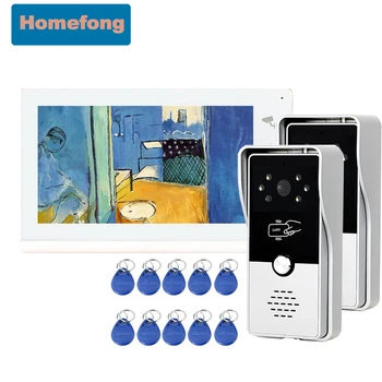 Homefong White Video Door Phone Intercom System RFID Entsperren 7-Zoll-Indoor-Bildschirm Mit Outdoor Türklingel Kamera Wasserdicht Home