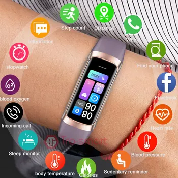 2022 Temperatur AMOLED Smart Armreif Fitness Sport Smart Band Wasserdichte Männer WomenSmartband Für Android IOS Smart Armband