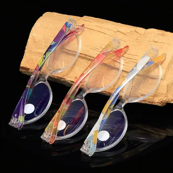 Mode Gedruckt Anti-Blau Licht Kleine Rahmen Lesebrille Männer Frauen High-Definition Elegante Presbyopie Hyperopie Brillen