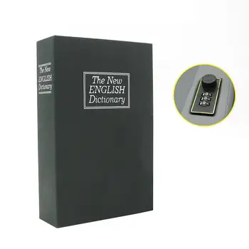 Mini Safe Box Multipurpose Hidden Cash-Buch-Schmuck Tagebuch Passwörter, Schlüssel Sicherheit Lock Boxen Passwort-Container schwarz