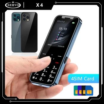 SERVO X4 Handys 2,4 Zoll 4 SIM-Karten-Geschwindigkeit Zifferblatt Magische Stimme Auto Call Recorder Taschenlampe celulares Entsperrt Handy
