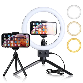 9 Zoll Mini LED Video Selfie Ring Licht Mit Stativ Ring Lampen Für YouTube Telefon Live Foto Fotografie studio Ringlicht