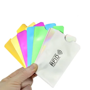 2023 Neue 1-20 Pcs Aluminium Anti Rfid Karte Halter NFC Blockieren Reader Sperren ID Bank Karte Fall Metall Kreditkarte Tasche 7 Farben