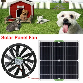 100W 12V Solar Panel Powered Fan 10-Zoll-Mini-Ventilator Solar-Ventilator für Hund Huhn Haus Gewächshaus RV Auto Fan Ladegerät