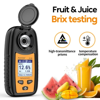 Aicevoos Digitale Refraktometer Brix Meter Zucker Inhalt Messgerät Obst Saft Getränke Wein Bier 0-35% - Bereich