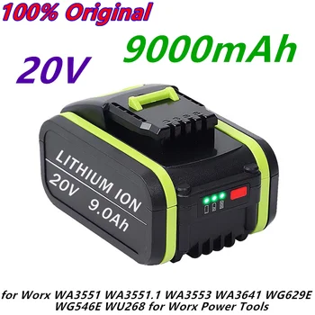 2022 9.0 Ah 20V Lithium-Ionen Ersatz Akku für Worx WA3551 WA3551.1 WA3553 WA3641 WG629E WG546E WU268 für Worx Power Tools