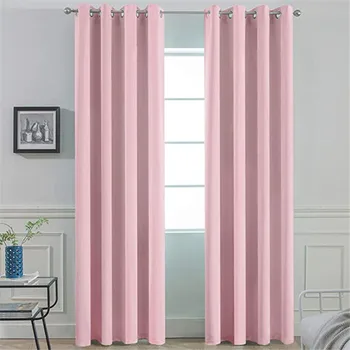 BILEEHOME Pink Beige Blackout Vorhänge für die Schlafzimmer Thermische Isolierte Zimmer Fenster Vorhänge für Wohnzimmer Fertig Vorhänge Jalousien