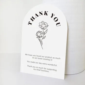 30Pcs 6*9CM Weiß Rosa Rose Blume Dankeschön-Karten Für Geschenk Box Paket Verpackung Holiday Bakery Shop Kleine Unternehmen