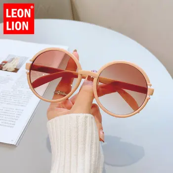 LeonLion Leopard Runde Vintage Sonnenbrille Frauen 2023 Übergroße Brillen Frauen/Männer Luxus Brillen Frauen Party Gafas De Sol Mujer