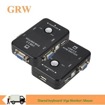 USB-Sharing KVM Switch Switcher 2 Port VGA SVGA Switch Box USB 2.0 Maus Tastatur Drucker Switch für 2 computer kvm-Share