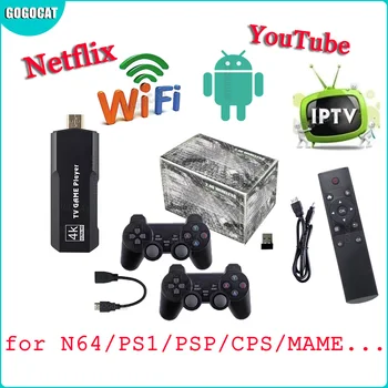 GOGOCAT Spiel Stick 4K 2.4 G Wireless Controller HD Mini Video Spiel Konsole für die IPTV/Netflix/YouTube für N64/PS1/SFC/MAME/PSP/CPS