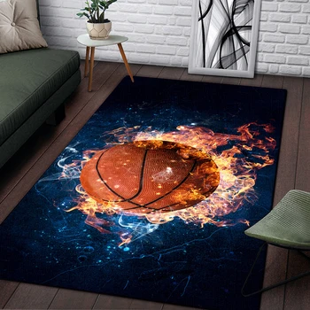 Basketball Gedruckt Teppich für Wohnzimmer Hause Dekoration Sofa Tisch Große Bereich Teppiche Küche Boden Matte Anti Slip Bad Teppich