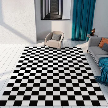 Farbe Schachbrett Plaid Teppiche für Wohnzimmer Dekoration Große Teppiche für Schlafzimmer Decor Teppich Waschbar Teppich Boden Matten für zu Hause