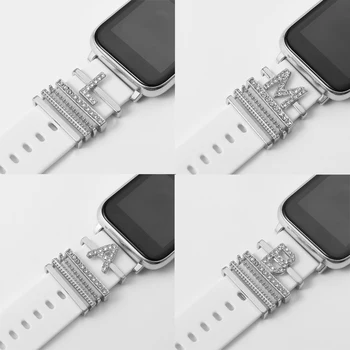 Dekorative Charms Set für Apple Armband Name Initialen Brief Ring Charme Schmuck Set Zubehör für Iwatch Band Armband Charms