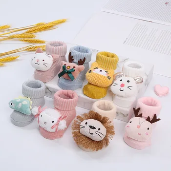 Kawaii Baumwolle Socken für Neugeborenen Baby Cartoon Tier 3D Puppe Socken für Jungen Mädchen Infant Kleinkind Boden Socken