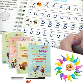 27pcs/set Sank die Magische Praxis Trivialen Kostenlose Bücher für Kinder Wiederverwendbare Handschrift Schreiben-Paste für Kalligraphie Montessori-Buch