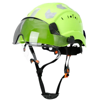 CE Bau Sicherheit Helm mit Visier Gebaut In Goggle Reflektierende Aufkleber für Ingenieur ABS Industrielle Arbeit Hut Kopf Schutz