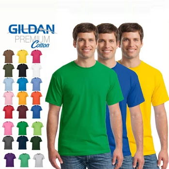 GILDAN T-Shirt Männer 100% Baumwolle Streetwear Hohe Qualität T-shirts Sommer Tee Boy Skate Solide Frauen Männer T-SHIRT Paar Tee Tops