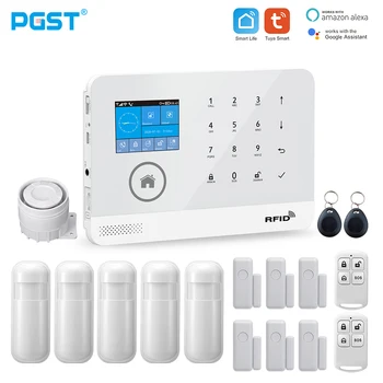 PGST PG103 Tuya Wifi GSM Alarm System Wireless Einbrecher Home Security System mit RFID Karte Motion Sensor APP Remote Control