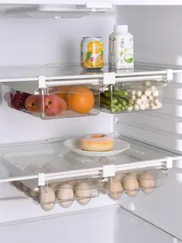 NEUER Kühlschrank Schublade Kunststoff Klar Kühlschrank Organizer Rutsche Unter Regal Schublade Box Rack Halter Küche Obst Lebensmittel Lagerung Box