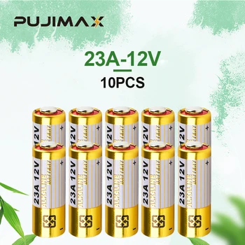 PUJIMAX 10 Stück 23A 12V Alkaline Batterie Einweg-Trocken Batterie Für Türklingel Anti-Diebstahl-Alarm Shutter Türen, Fernbedienung Etc