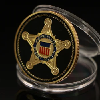 USA United States Secret Service-Münze Gold Überzogene Gedenk Herausforderung Münzen Kunst Geschenk