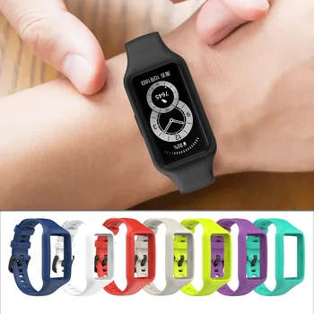 Silikon Strap Für Huawei Band 6 Smart Gummi Armband Armband Für Ehre Band 6 Uhr Smartwatch Sport Uhr Band Straps