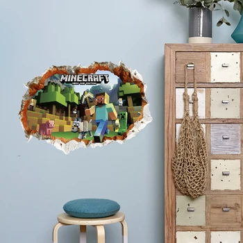 3D-Comic Mosaik Spiel Wand Aufkleber für Kinder Zimmer Stereoskopischen Spiel Poster Geschenke für Kinder PVC Selbst-Adhesive Schlafzimmer Dekoration