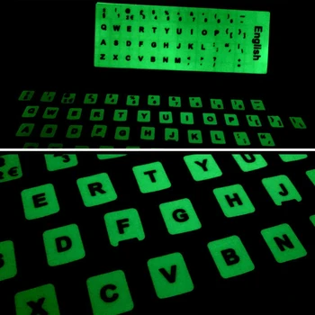 Luminous Wasserdichte Tastatur Aufkleber Fluoreszierende Tastatur Aufkleber, die Schutzfolie Layout mit Taste Buchstaben für Englisch Schlüssel
