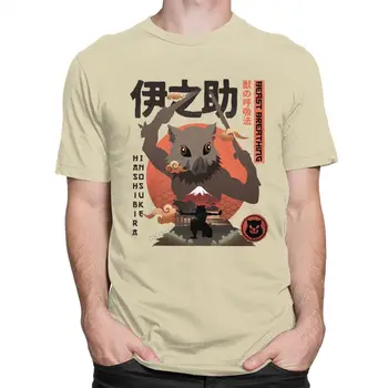 Hsome Vintage-Inosuke Hashibira-T-Shirt-Männer Vatertag Premium Baumwolle Dämon Slayer T-Shirt Kimetsu Keine Yaiba T-Shirts Anime Tee