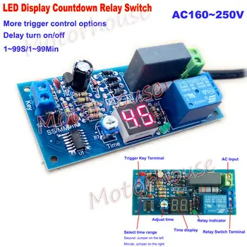 LED-Anzeige AC220V 230V Trigger Delay Timer Switch Turn On Off Zeit Relais Modul