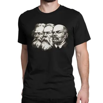 Männer T-Shirt Marx Engels Und Lenin Der Sowjetische UnionTshirt Vintage Baumwolle Kommunistischen Kommunismus UdSSR Kameraden