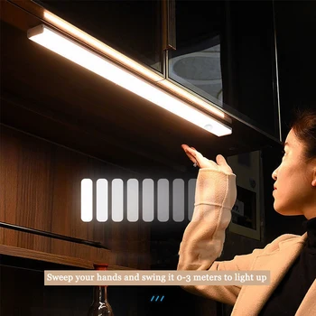 USB aufladbare LED Nacht Licht Motion Sensor Schrank Küche Schrank Korridor Treppe Lichter Drahtlose Magnetische Streifen Nacht Lampe